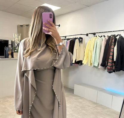 Robe abaya perle
