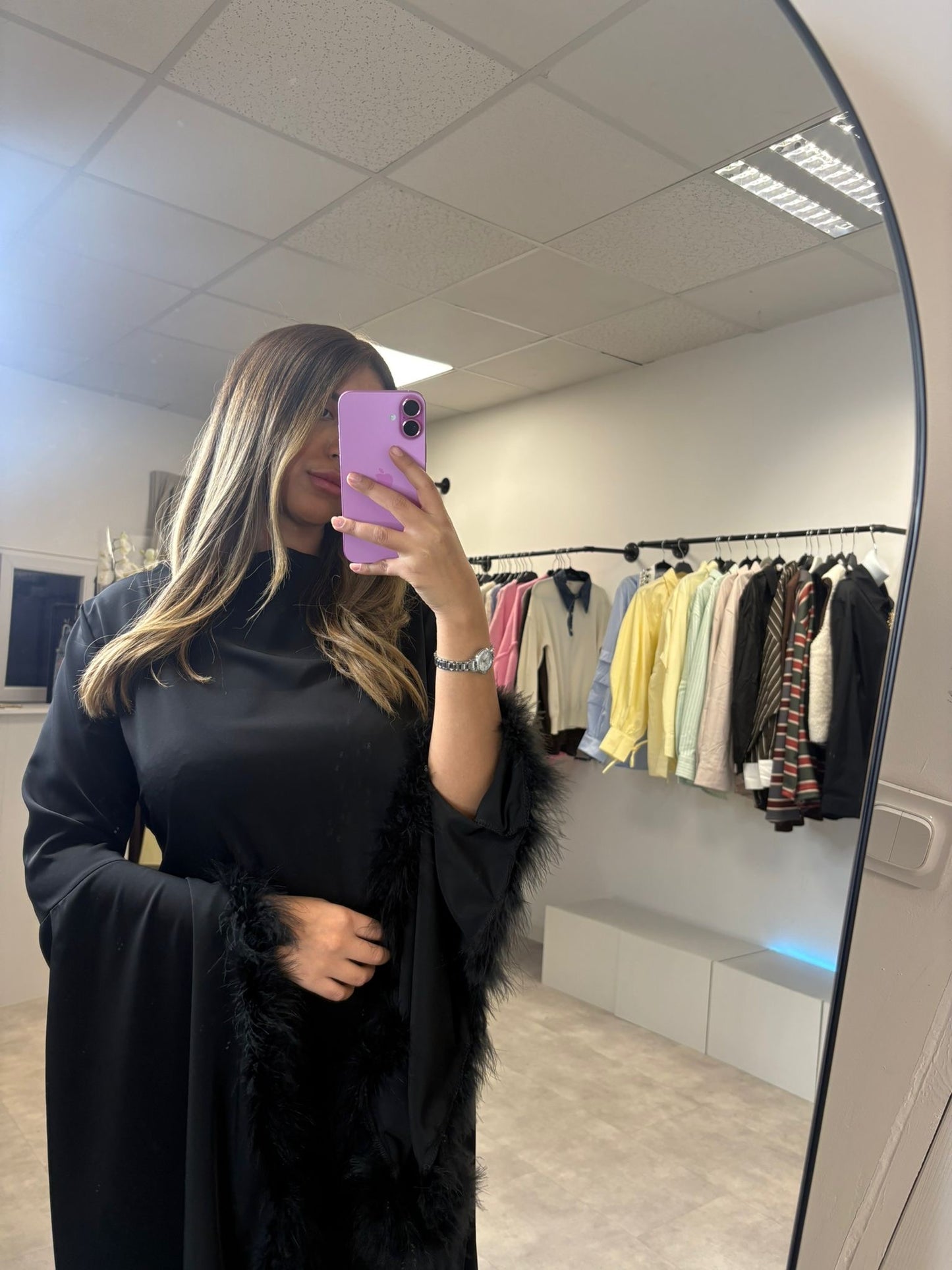 Abaya élégance plume