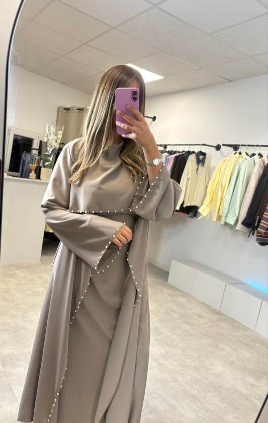 Robe abaya perle