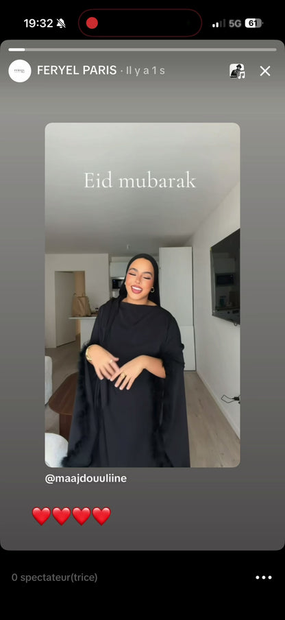Abaya élégance plume